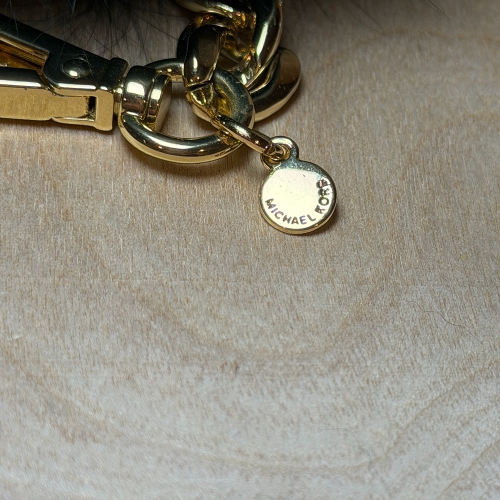 Michael Kors Green Fur Pom Pom Keychain - Picture 2 of 3